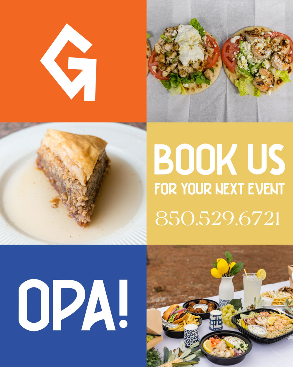 greek's catering and events social post